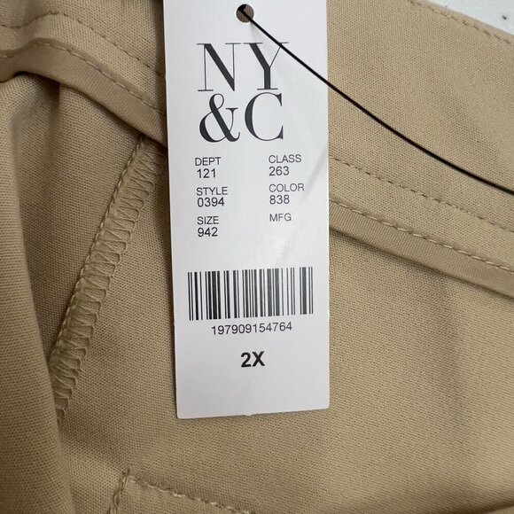New York & Company Women's Plus Khaki Straight Pants 2X NWT - Picture 10 of 13